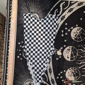 SHEIN Black and White Checkered Bodysuit